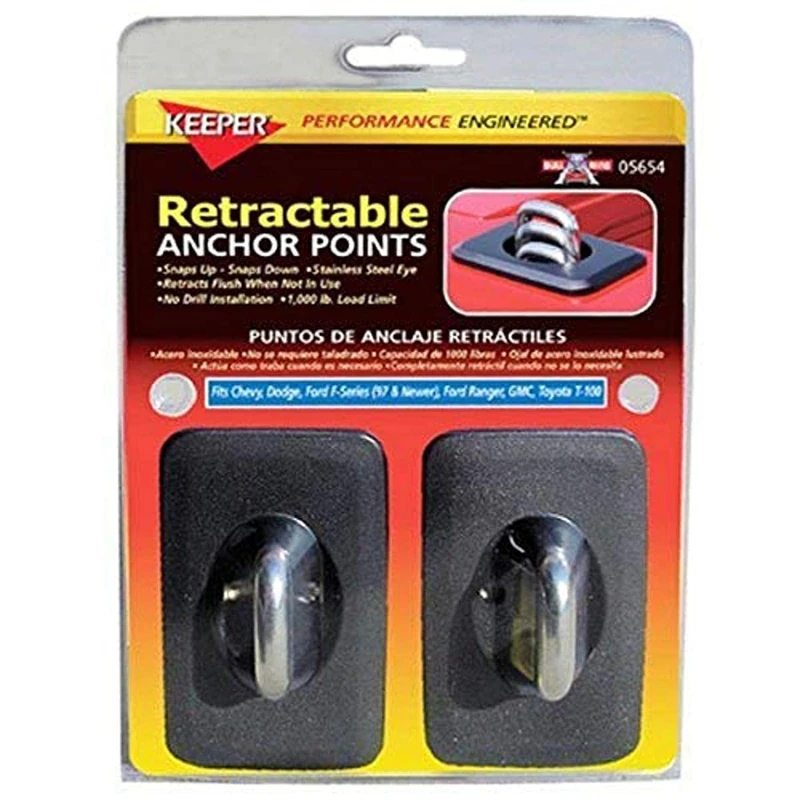 Keeper 05654 Bull Ring Anchor Point, Universal Fit, 1,000 lbs Break Strength, 2 Pack