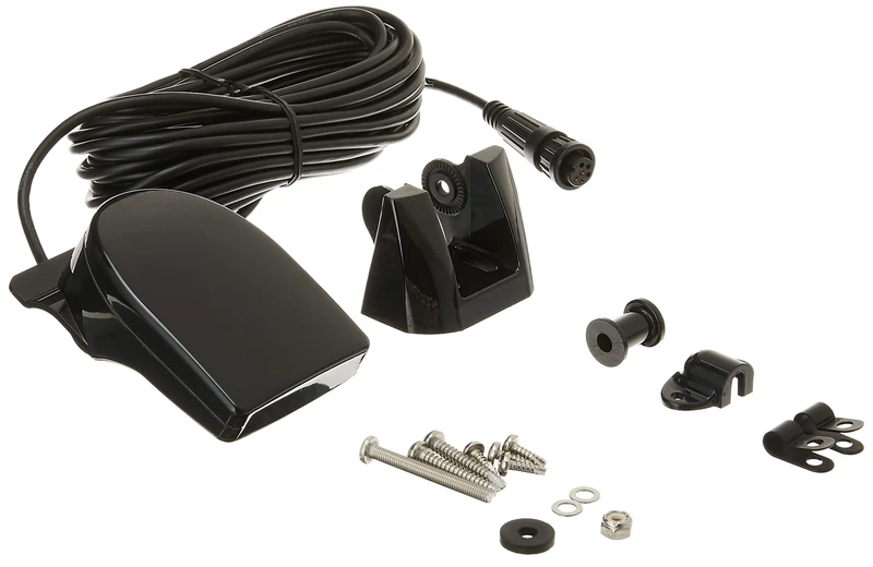 Garmin 200-kHz and 50-kHz Transom Mount Transducer Kit-15-Degree Beamwidth, Black