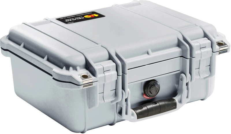 Pelican 1400 Case with Foam for Camera - Silver