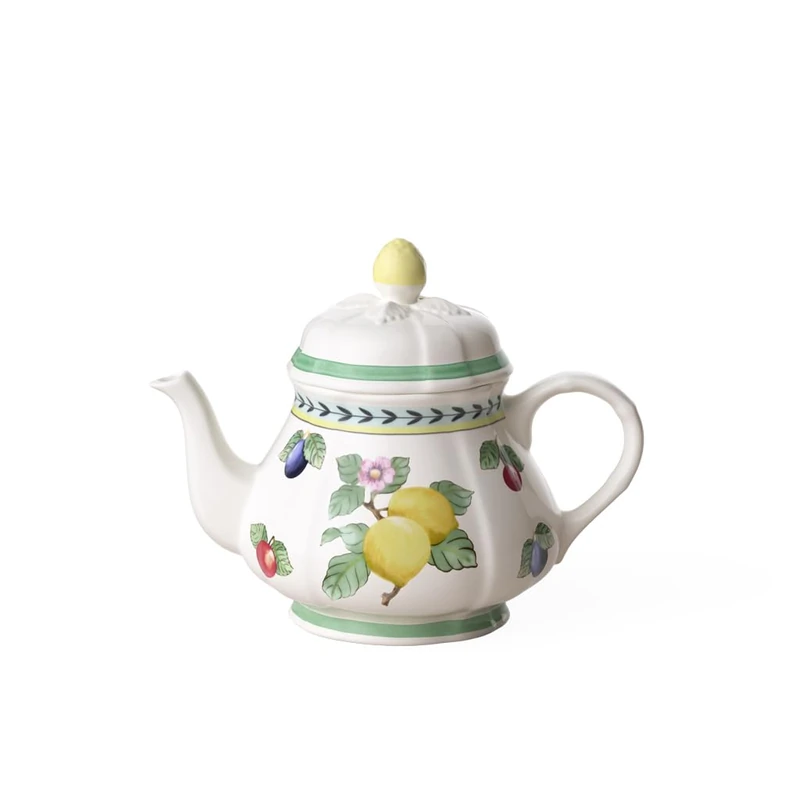 Villeroy & Boch French Garden Fleurence Teapot, 1 Litre, Premium Porcelain, White/Multicoloured