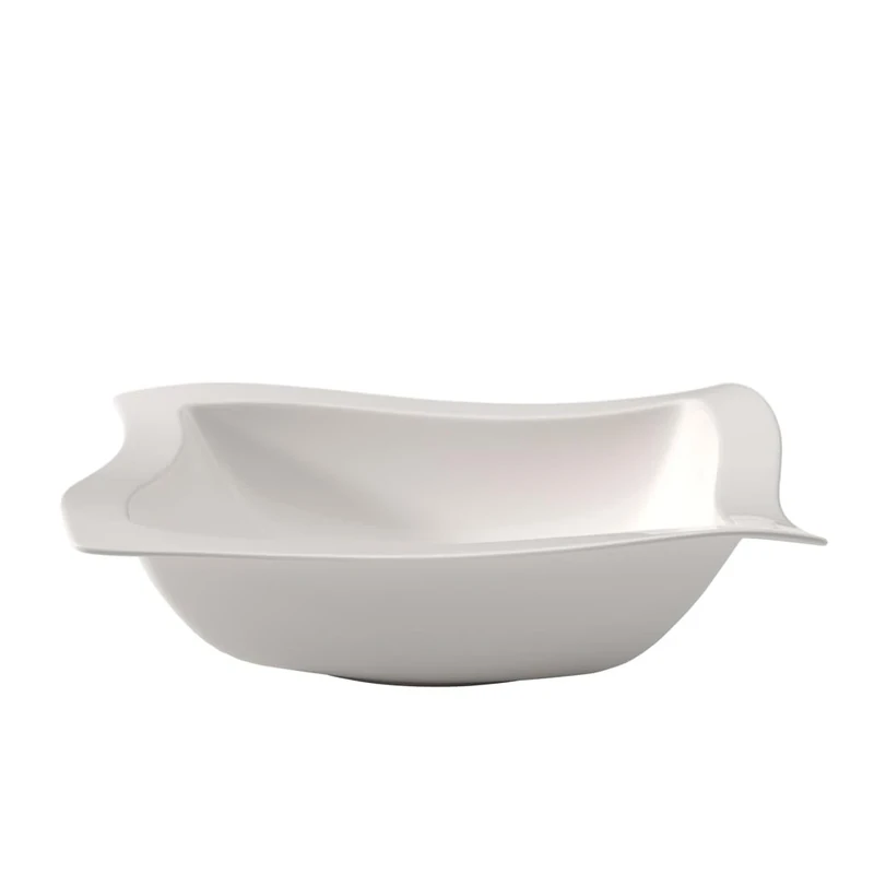 Villeroy & Boch - NewWave Dish, bowl for salads and side dishes, square shape, premium porcelain, dishwasher and microwave safe, white, 33 cm