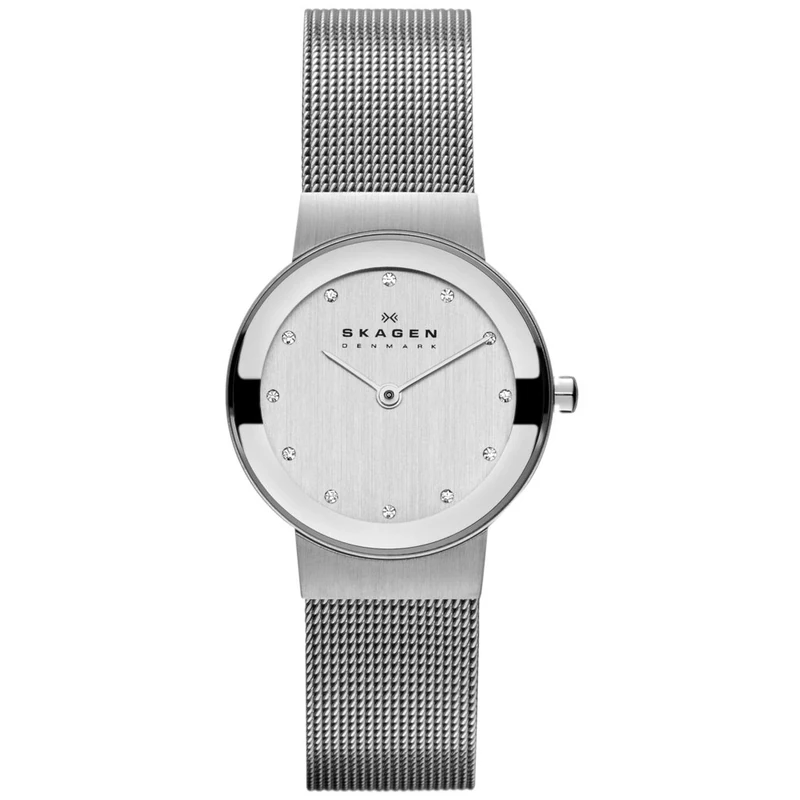 Skagen Watch for Women Freja Lille, Two Hand Movement, 26 mm Silver Stainless Steel Case with a Stainless Steel Mesh Strap, 358SSSD