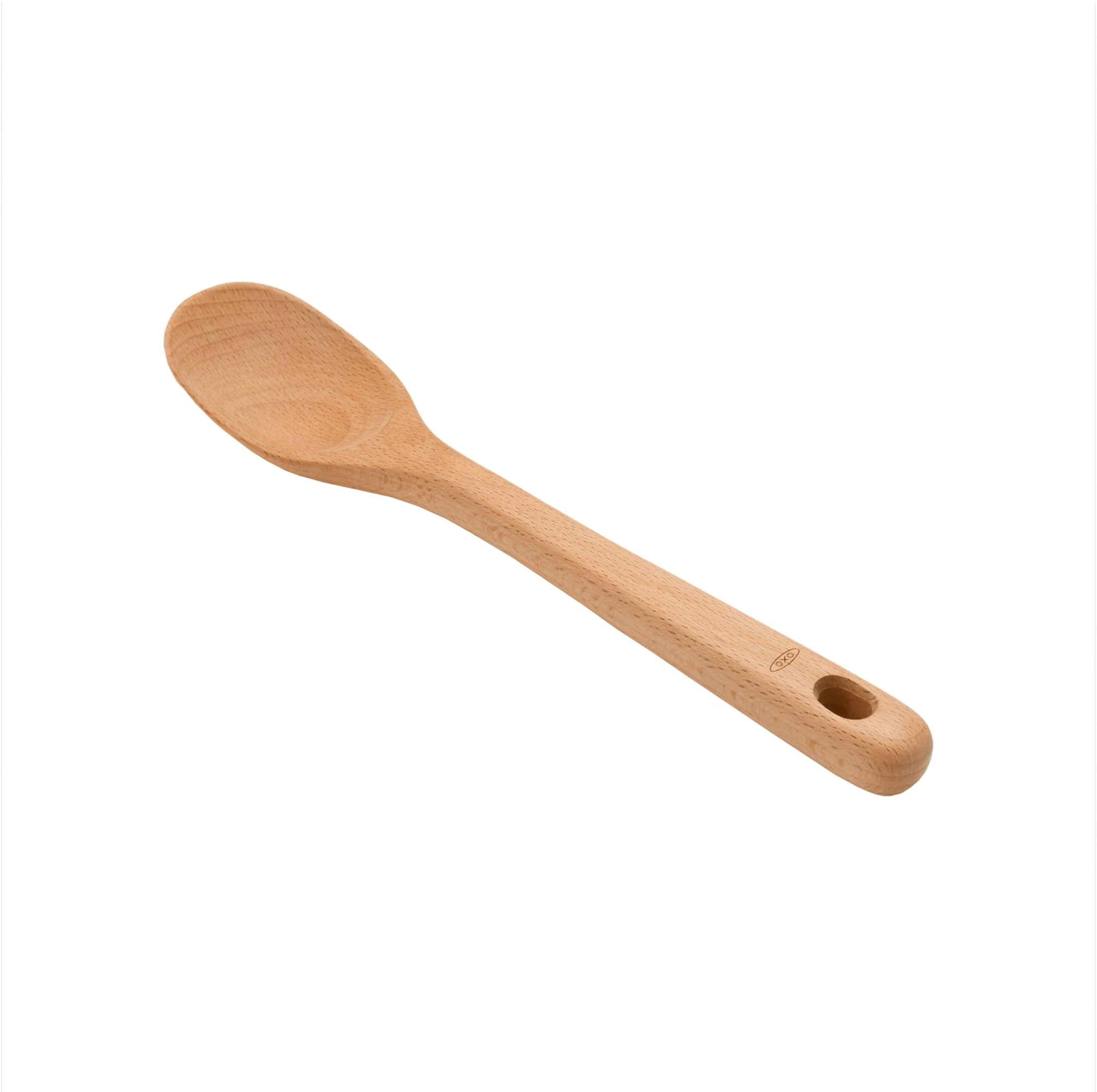 OXO Good Grips Wooden Large Spoon - Durable Beechwood Kitchen Utensil for Cooking and Serving, Safe for Non-Stick Cookware, Comfortable Grip, Ideal Wooden Spoon for Every Kitchen