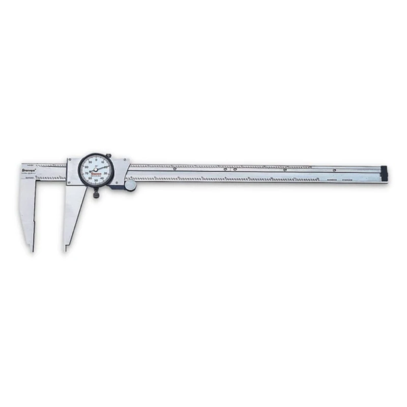 Starrett 120B-12 Dial Calliper, Stainless Steel, Nib Style Jaw, White Face, 0-12" Range, +/-0.001" Accuracy, 0.001" Resolution