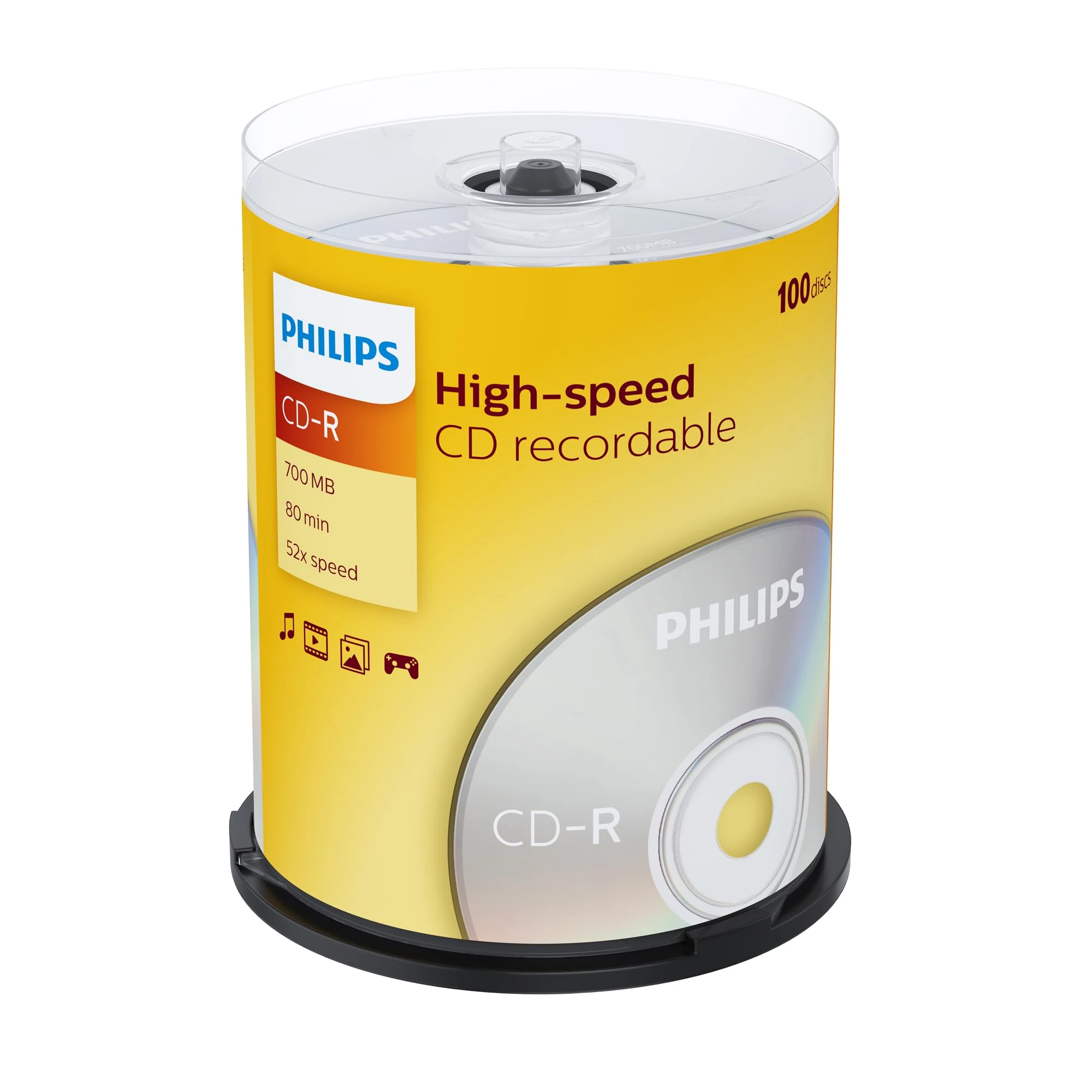 Philips CD-R 80MIN Blank Discs x 100 (700MB 52x Speed)