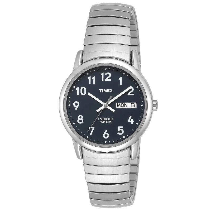 Timex Classic Men's Quartz Watch with Blue Dial Analogue Display and Silver Stainless Steel Bracelet T20031PF