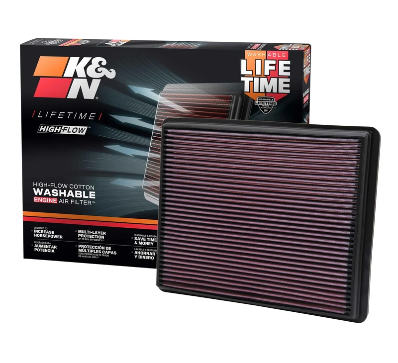 K&N Engine Air Filter: High Performance, Premium, Washable, Replacement Filter: Compatible with 1999-2019 Chevy/GMC Truck and SUV V6/V8 (Silverado, Suburban, Tahoe, Sierra, Yukon, Avalanche), 33-2129