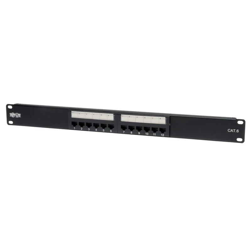 Tripp Lite 12-Port Cat6 Patch Panel 568B 110 Punch Down RJ45 1URM TAA GSA (N252-012)