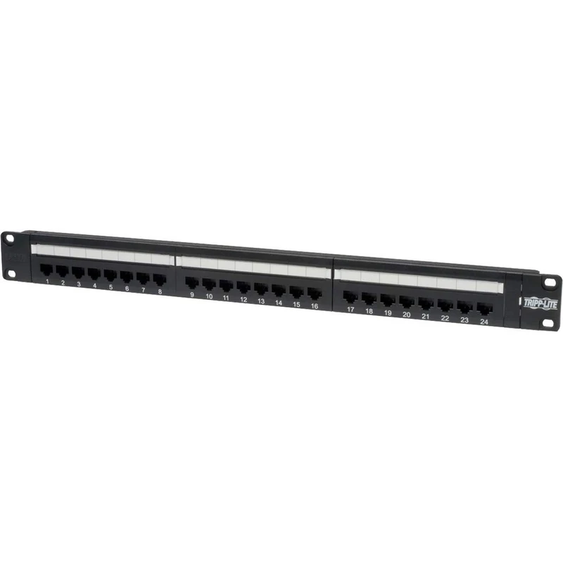 Tripp Lite 24-Port 1U Rack-Mount Cat6/Cat5 110 Patch Panel, 568B, RJ45 Ethernet (N252-024)