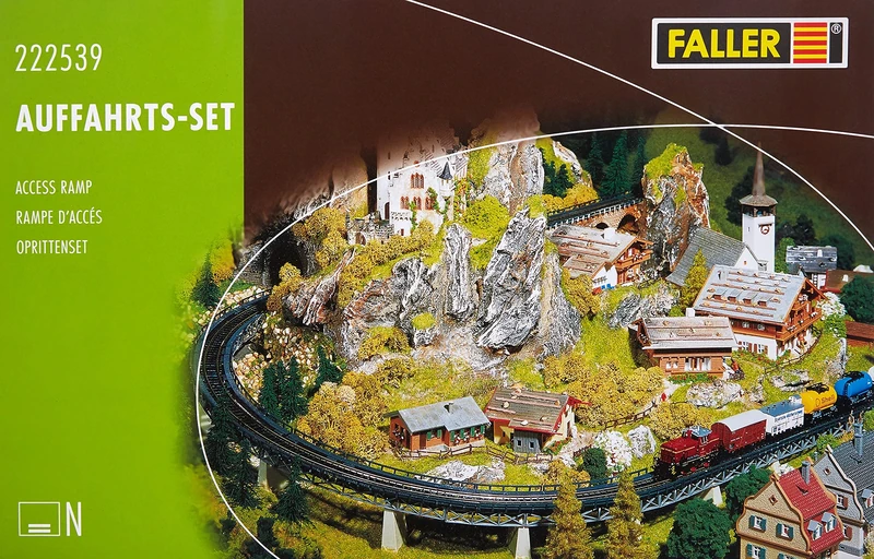 FALLER Driveway Set Model Kit with 75 Individual Parts R1 = 193 mm I Model Railway Accessories N Track Beds I Model Railway N Track Beds & Brackets - Image 1