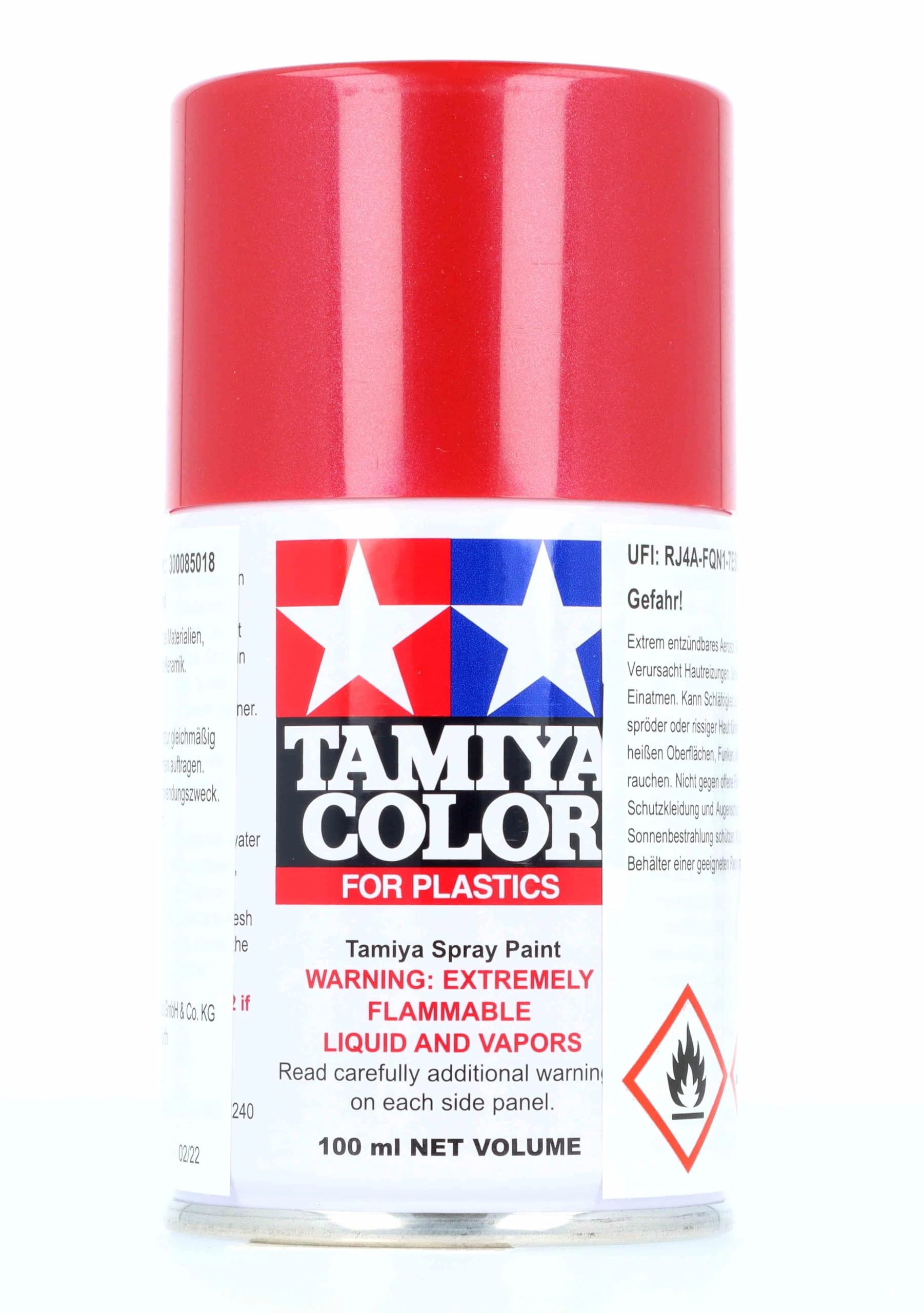 TAMIYA 85018-A00 TS-18 Metallic Red Glossy 100 ml Spray Paint for Plastic Model Making, Craft Accessories, Spray Paint for Model Making, 100 ml (Pack of 1)