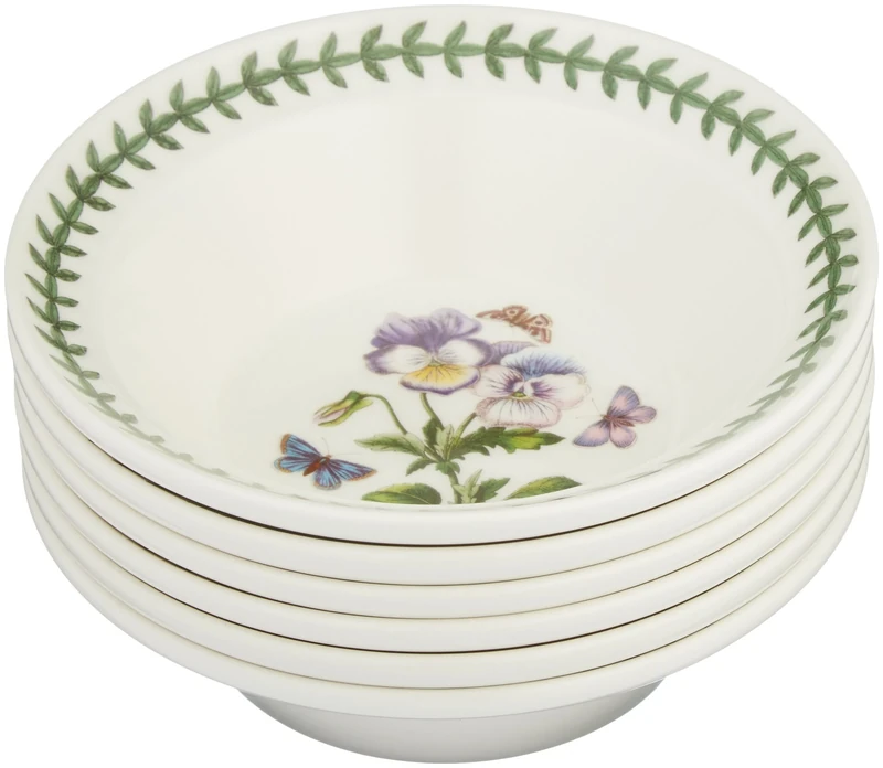Portmeirion Botanic Garden Oatmeal Bowl, Various Motif - set of 6 , Dia.15cm