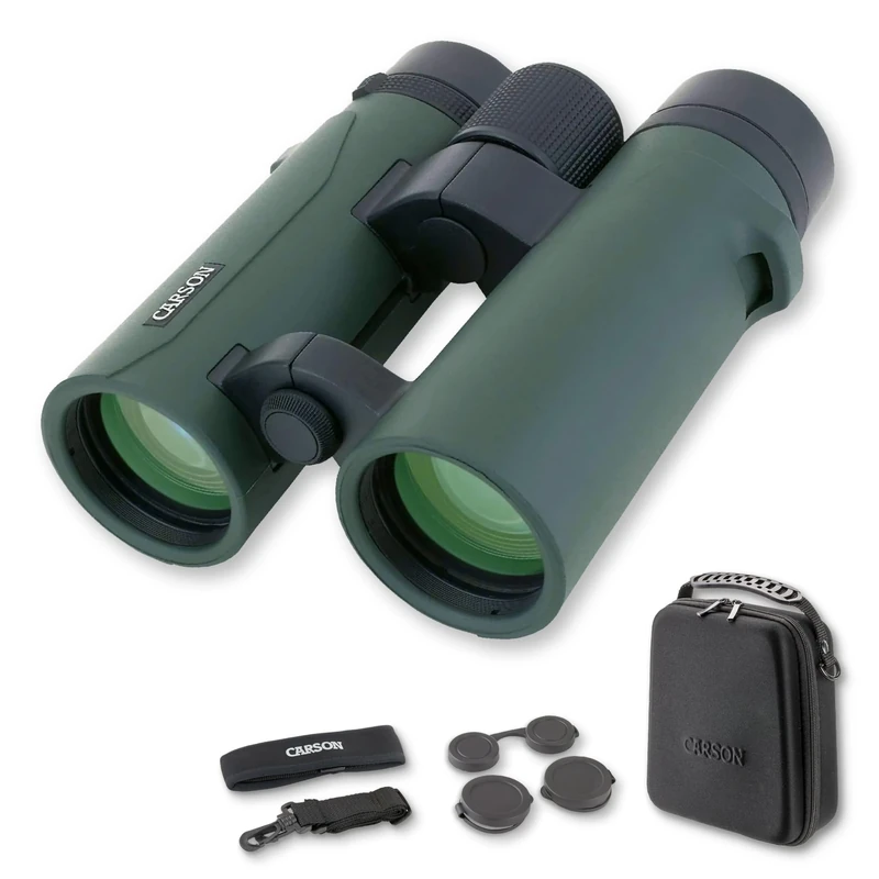 Carson 10x34mm RD Series Compact Waterproof HD Binoculars – Lightweight Open-Bridge Design for Birdwatching, Travel & Sports(RD-034)