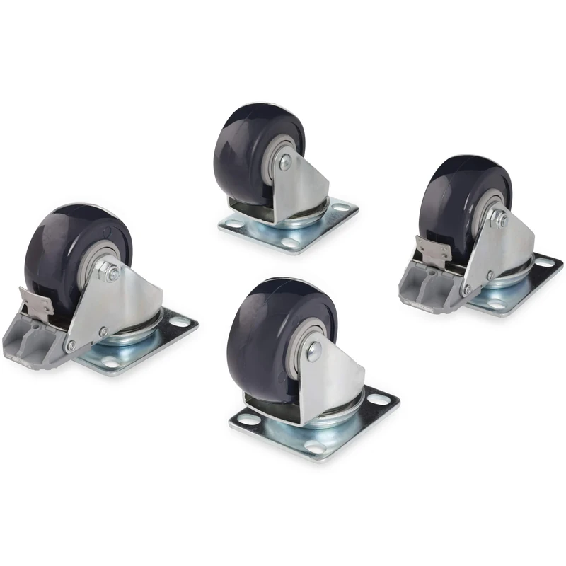 StarTech.com 4-Piece Caster Kit for Open Frame Rack - TAA Compliant Heavy Duty Casters - Includes Installation Hardware (4POSTRACK)