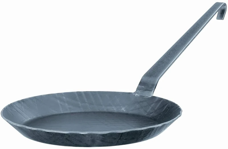RÖSLE Wrought-Iron Frying Pan 1888 Series, High-Quality Wrought-Iron Frying Pan for Crispy Fried Potatoes and Quick-Fried Meat, Hook Style, Suitable for Grilling and Induction, Black, 24 cm - Image 1
