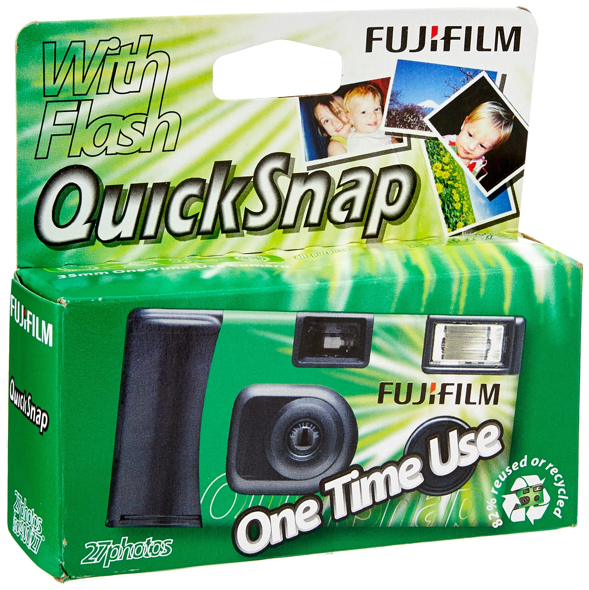 instax Fujifilm Instax Single use camera, Black/Green, 27 exposures with flash