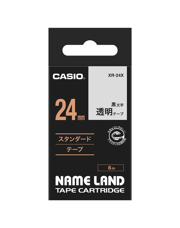 Casio XR-24X1 Etiqueteuse Black on Transparent - Image 1