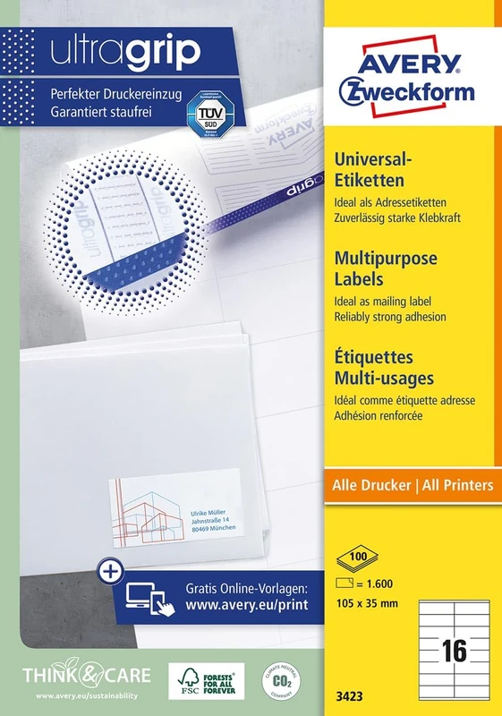 Etikett 105x35mm Ilk ws 1600 St