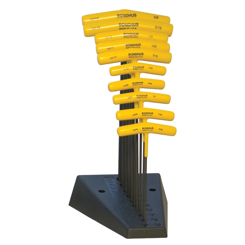Bondhus, BTX10/S T-Handle BALLDRIVER HEX Set + Stand 3/32"-3/8", 13190