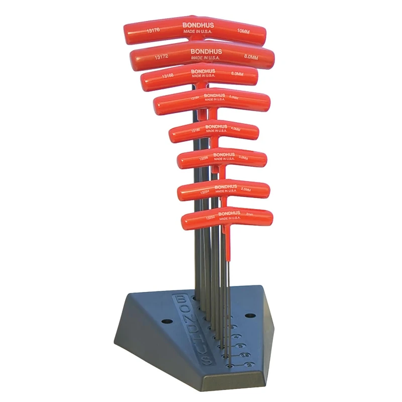 Bondhus, BTX80MMS T-Handle BALLDRIVER HEX Set + Stand 2MM-10MM, 13189