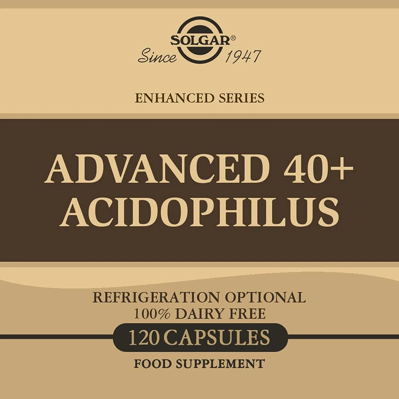 Solgar Advanced 40+ Acidophilus Vegetable Capsules - Pack of 120 - for People Aged 40+, with LA-5 and BB-12 - Maintains Healthy Bacteria Levels - Image 1