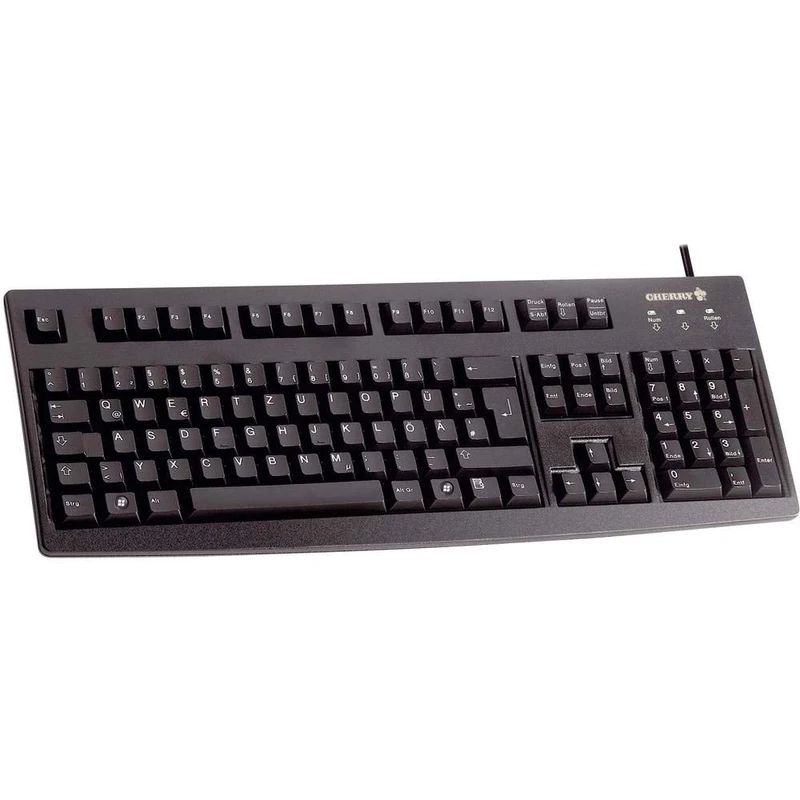 CHERRY G83-6105, Wired Keyboard for Industrial Applications, German Layout (QWERTZ), Abrasion-Resistant Keys, Easy to Clean, Recyclable, Black