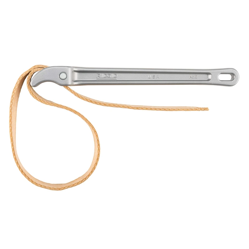 RIDGID 31345 Model 2 Aluminum Strap Wrench, 5 1/2 inch OD Capacity, Red