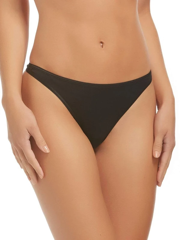 Felina Women's So Smooth Low Rise Thong Panty, Black, XL