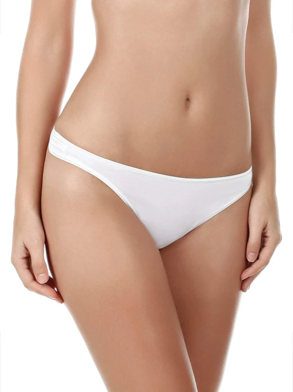 Felina Women's So Smooth Low Rise Thong Panty, White, XL