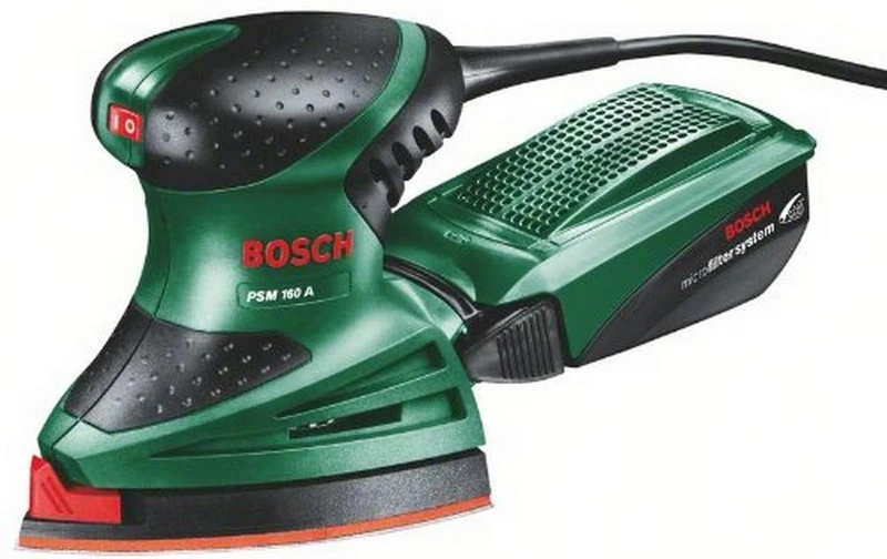 Bosch Home and Garden Multischleifer PSM 160 A, 3 Schleifblätter, Karton (160 W, Schwingzahl 24.000 min-1, Schwingkreis-ÃƒËœ 1,6 mm)