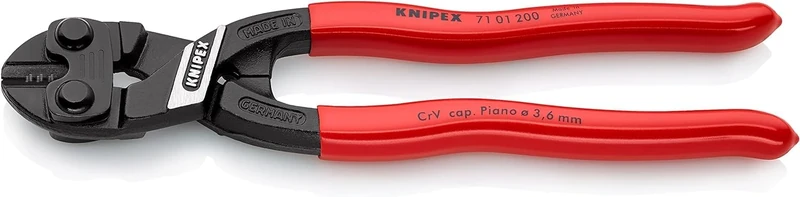 KNIPEX Cobolt Compact Bolt Cutter Self-Service Card with Plastic Coating 200 mm, 71 01 200 SB