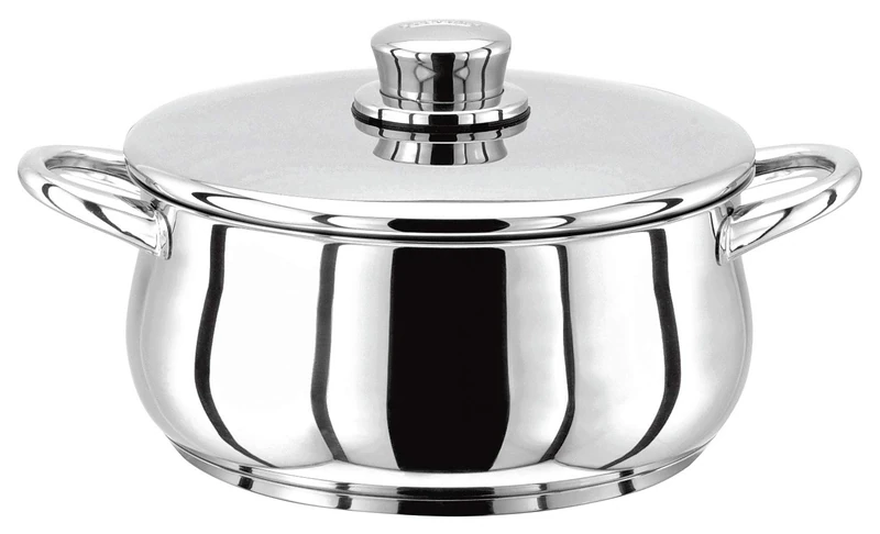 Stellar Classic Stainless Steel Casserole with Lid 20cm, 2L Induction Ready, Oven Safe, Dishwasher Safe