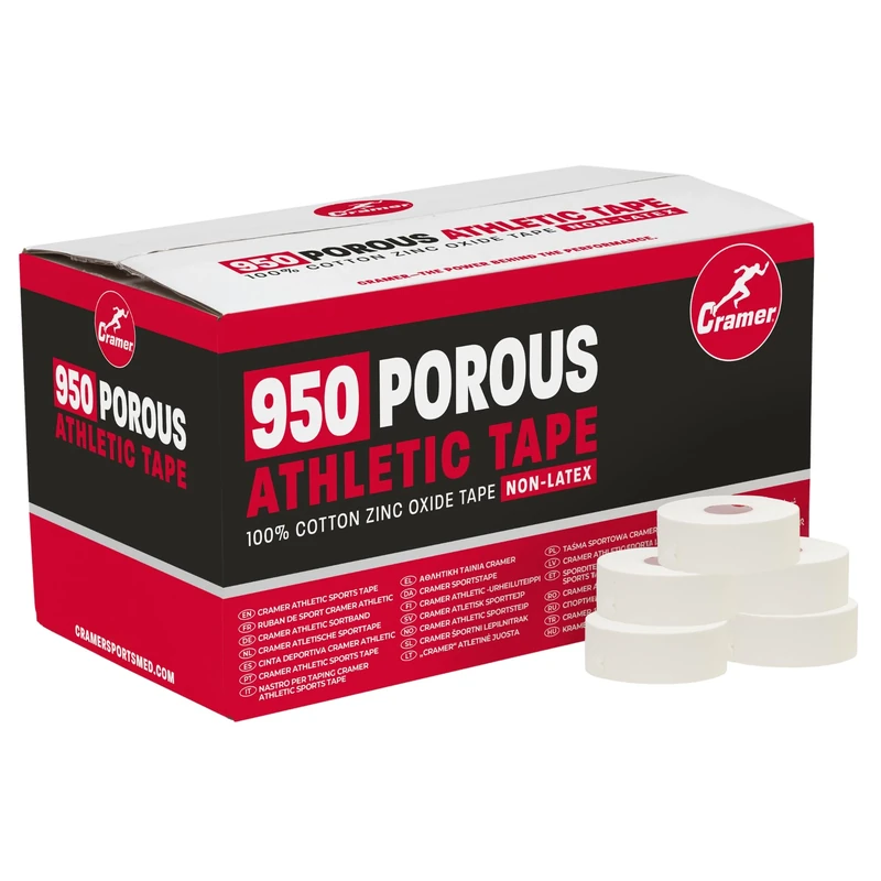 Cramer Unisex 950 Zinc Oxide Sport Tape, White, 1 X 15 Yard - 48 Rolls EU - Image 1