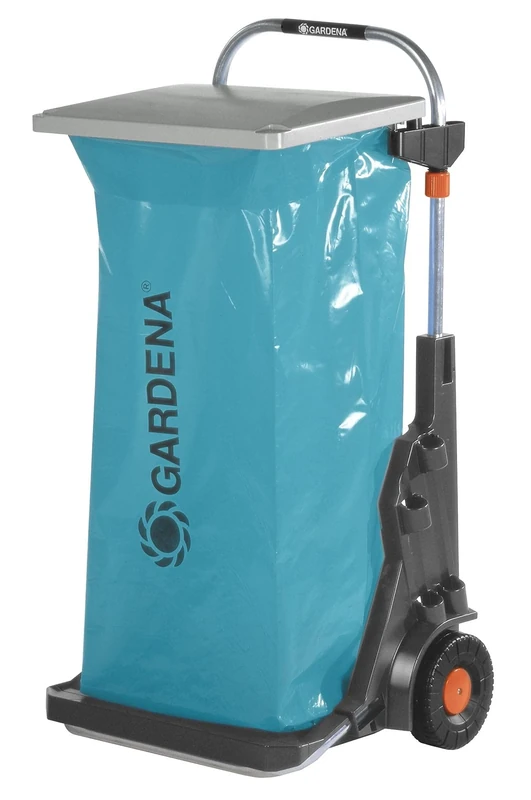 Gardena Garden mobil: Versatile trolley for the garden, with integrated sackcarrow, lawn gear wheels, with lid and garbage bag (232-20)