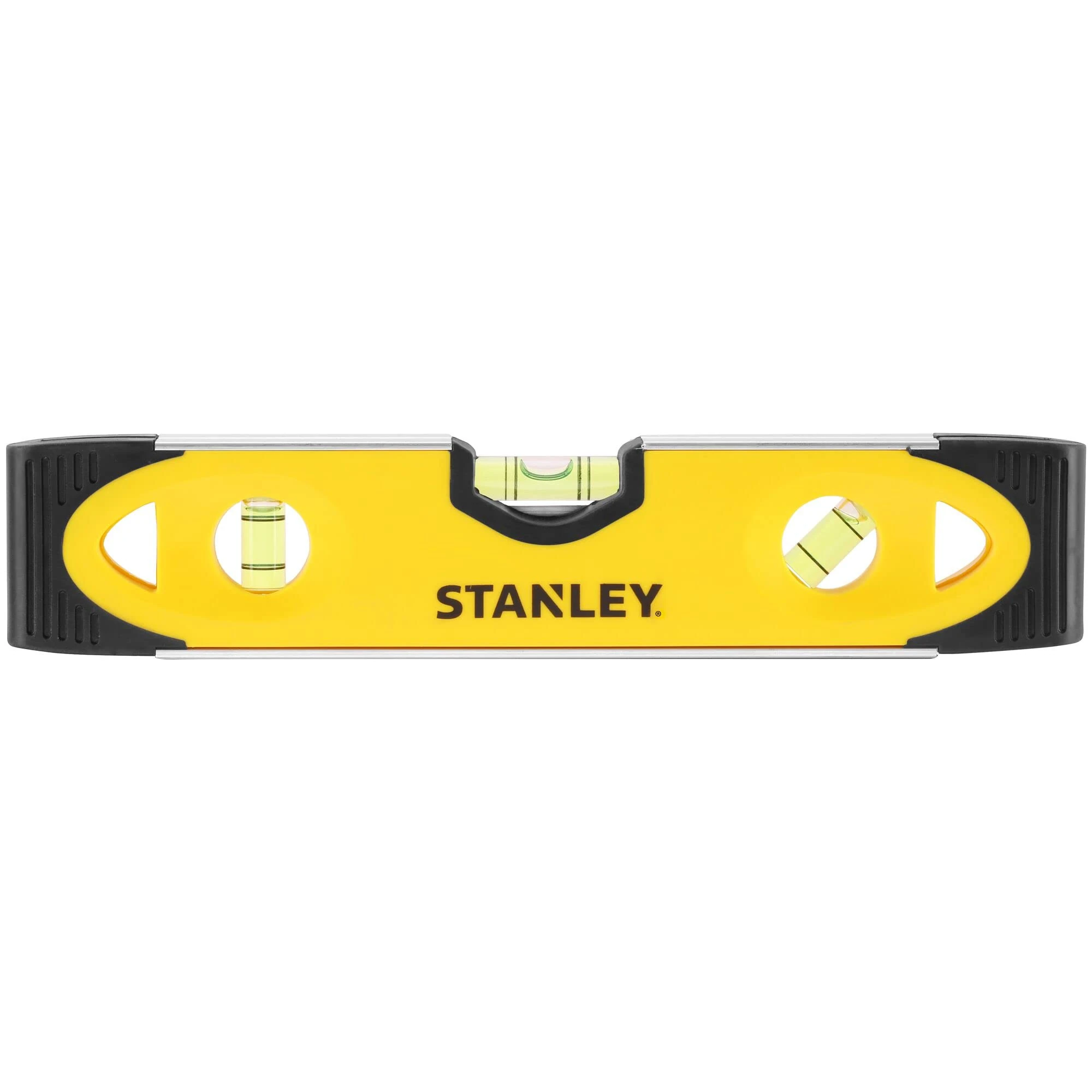 STANLEY Shockproof Torpedo Level, 230mm/9', Magnetic Plate, Ideal for Hands Free Levelling, Horizonal, Verticle and 45 Degree Vials, 0-43-511