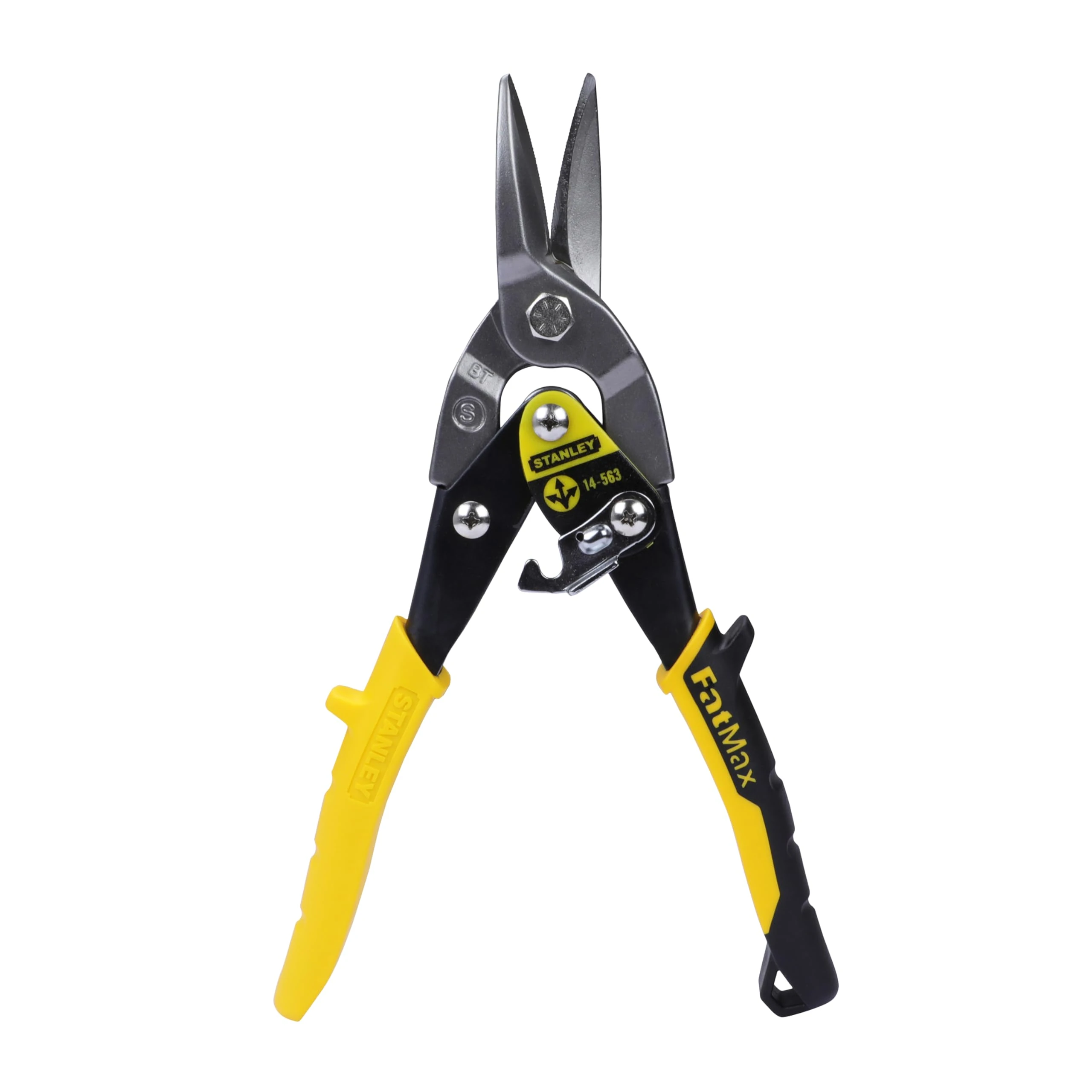 STANLEY FATMAX Straight Cut Compound Action Aviation Snips, Suitable for Aluminium, Sheet UPVC, Wire Mesh, Leather, Copper, Plastic and Mild Steel, 2-14-563