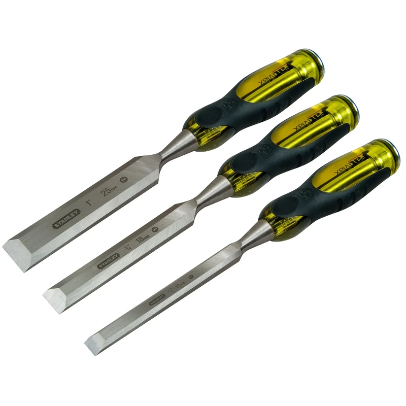 STANLEY FATMAX 3 Piece Pro Dynagrip Chisel Set with Bevel Edge includes 12/18/25mm, 2-16-0268
