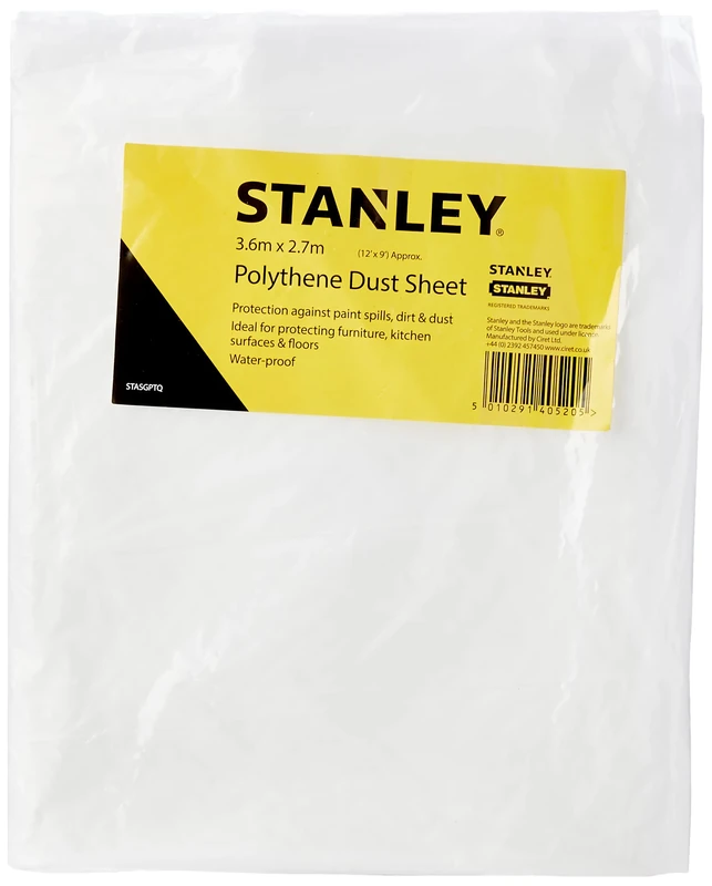 Stanley Polythene Dust Sheet 3.6Mx2.7M 4 29 934 - Image 1