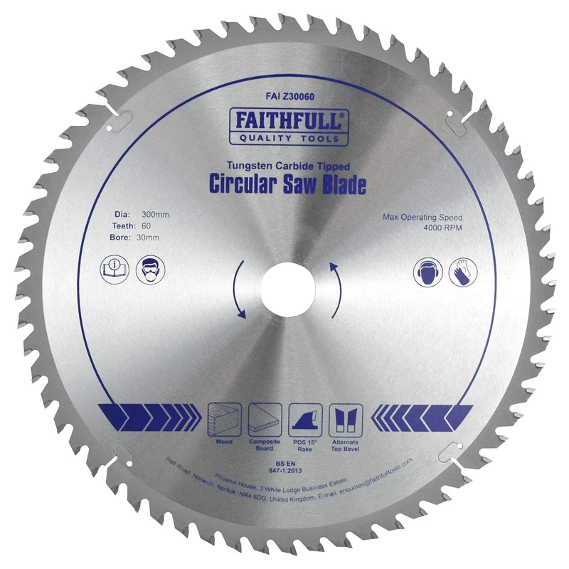Faithfull TCT Circ Saw Blade 300 X 30 X 60T