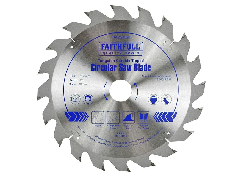 Faithfull FAIZ23040 TCT Circular Saw Blade 230 mm x 30 mm Bore x 40 Teeth