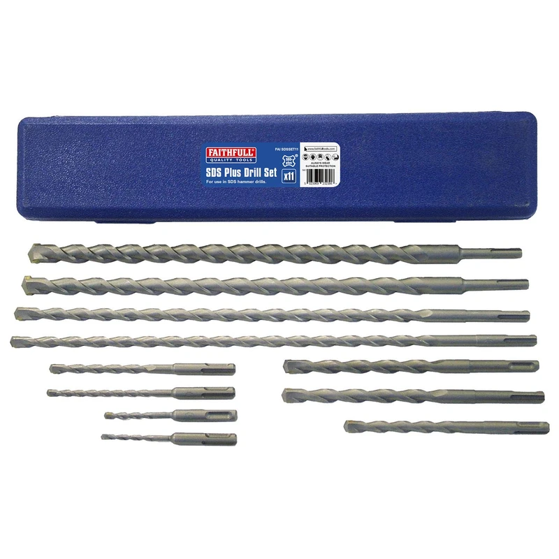 Faithfull FAISDSSET11 SDS Masonry Drill Bit Set 11 Piece With Carry Case