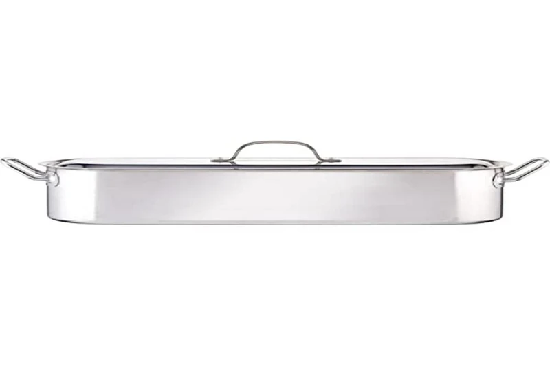 KitchenCraft Fish Kettle, Stainless Steel Induction, Polished, Large, 61.5 x 18.5 x 1.5cm, Silver