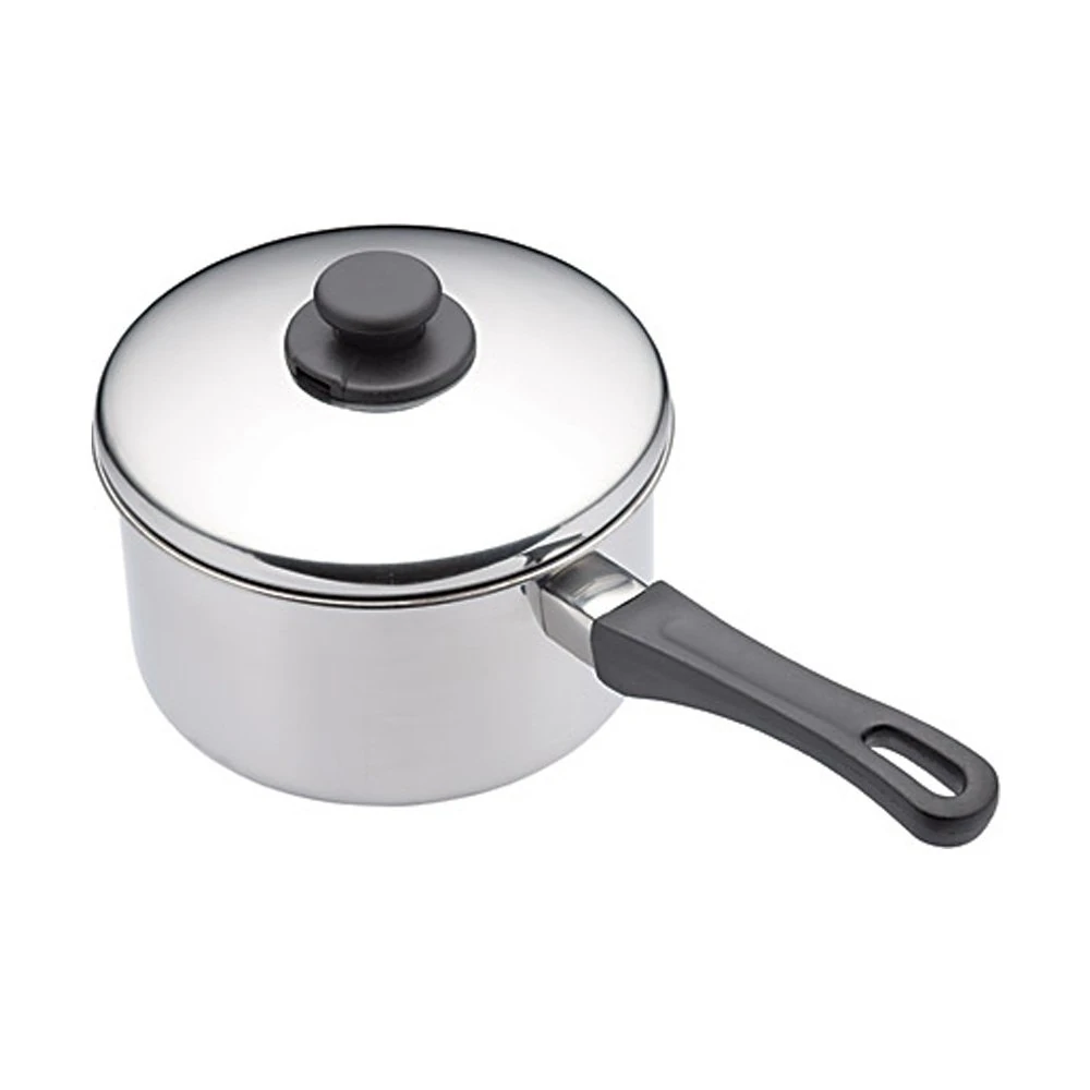KitchenCraft Stainless Steel Extra Deep Saucepan with Lid and Heat-Resistant Handle, Induction Hob Safe Saucepan, 20cm