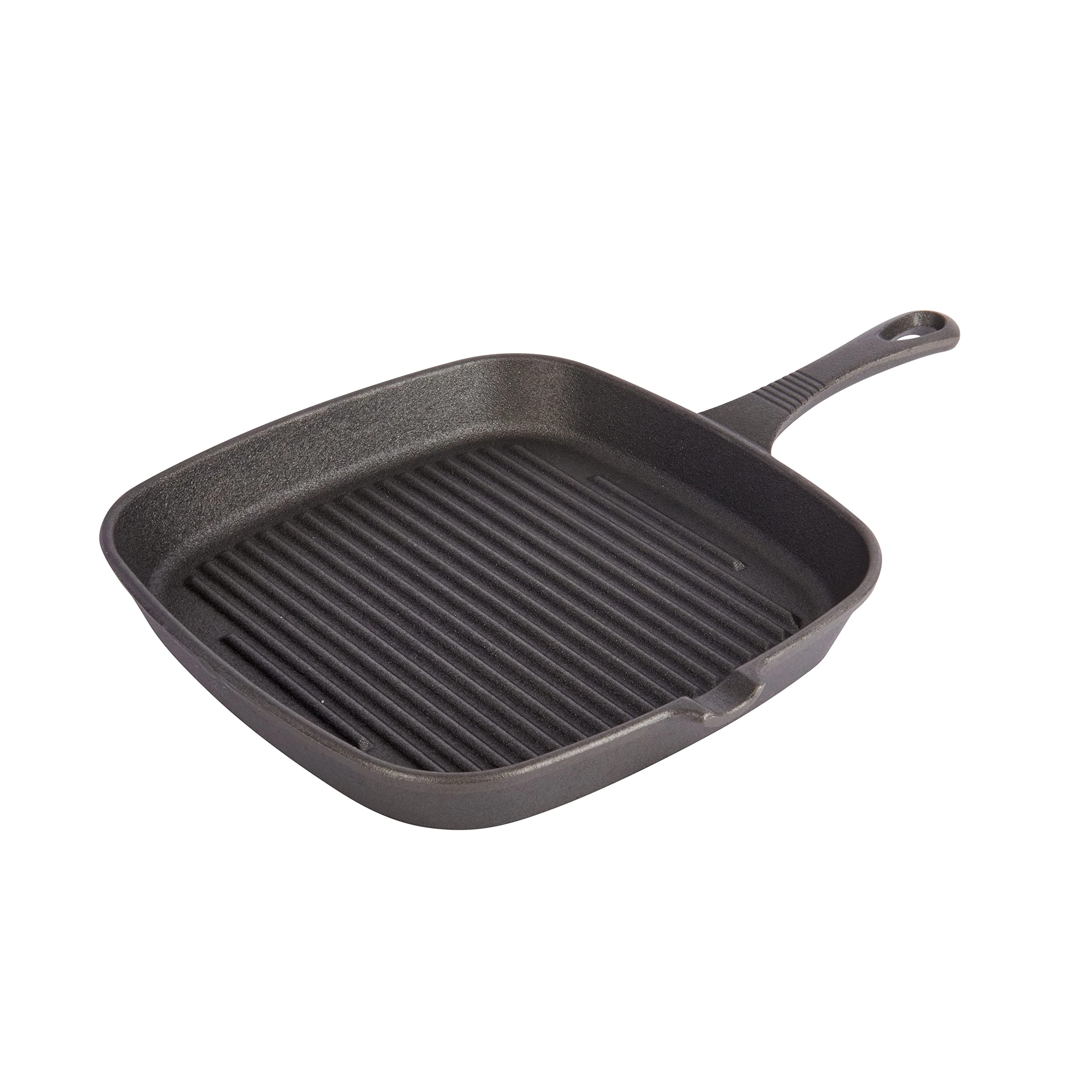 KitchenCraft Cast Iron Griddle Pan for Induction Hob, Square, 23cm, Black, 15 Years Guarantee