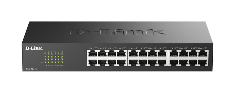 D-Link DES-1024D/B 24-Port Fast Ethernet Unmanaged Metal Desktop Switch - UK Version