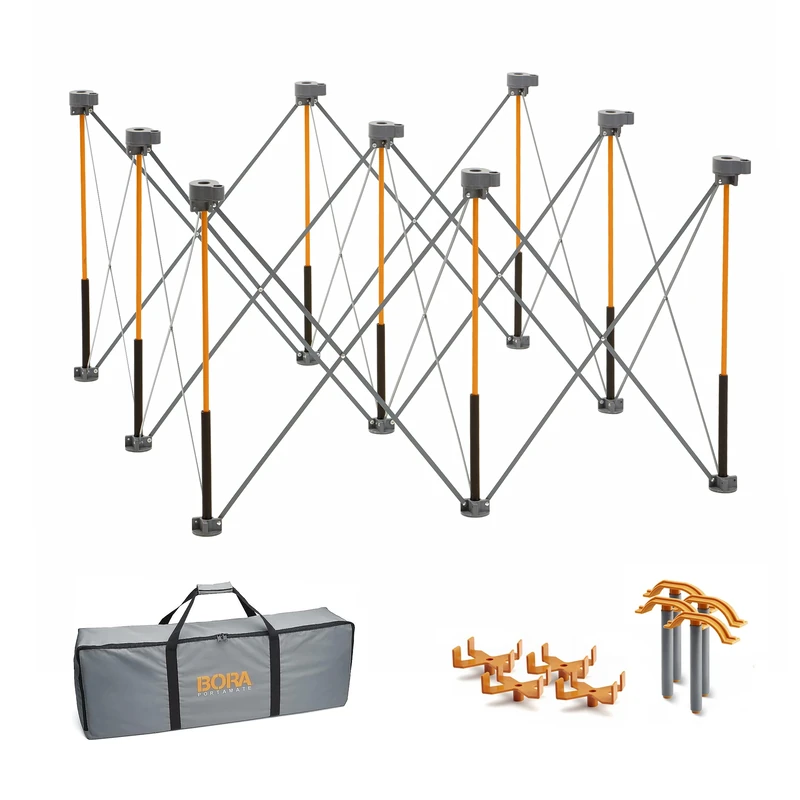 BORA Centipede 1.2m x 1.2m Portable Work Stand 30inch Height, Includes 4 X-Cups, 4 Clamps, Carry Bag, 1588kg Capacity, CK9S