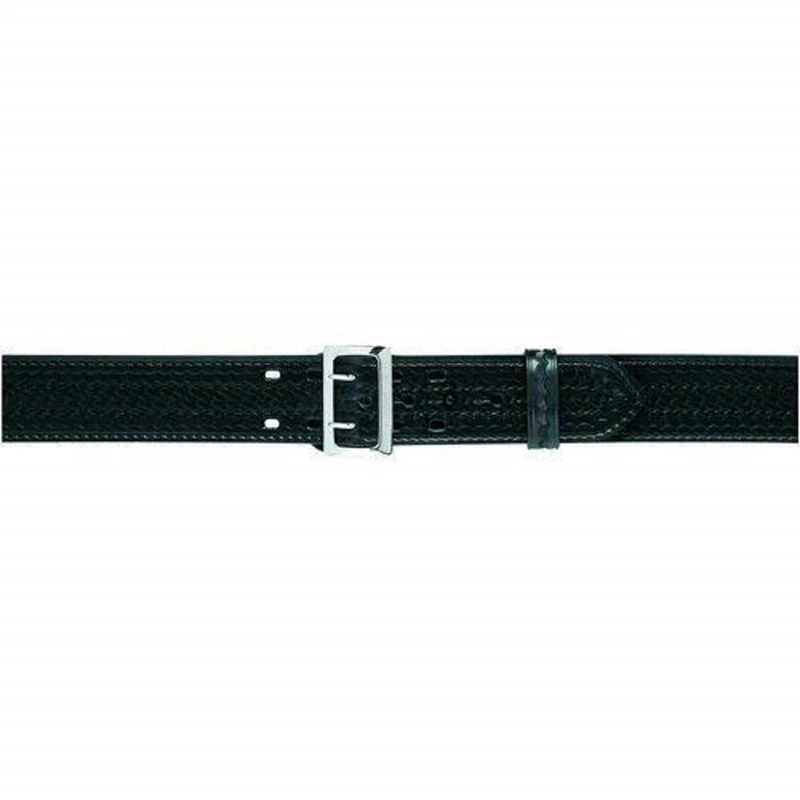 Safariland BIANCHI 875 Duty Belt Edge Stitch, Plain Black, Chrome Buckle, Size 36