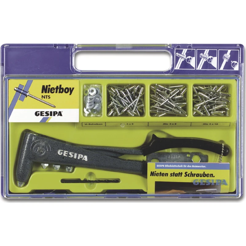 Gesipa 1435461 "Nietboy NTS" Riveting Set, Blue/Black