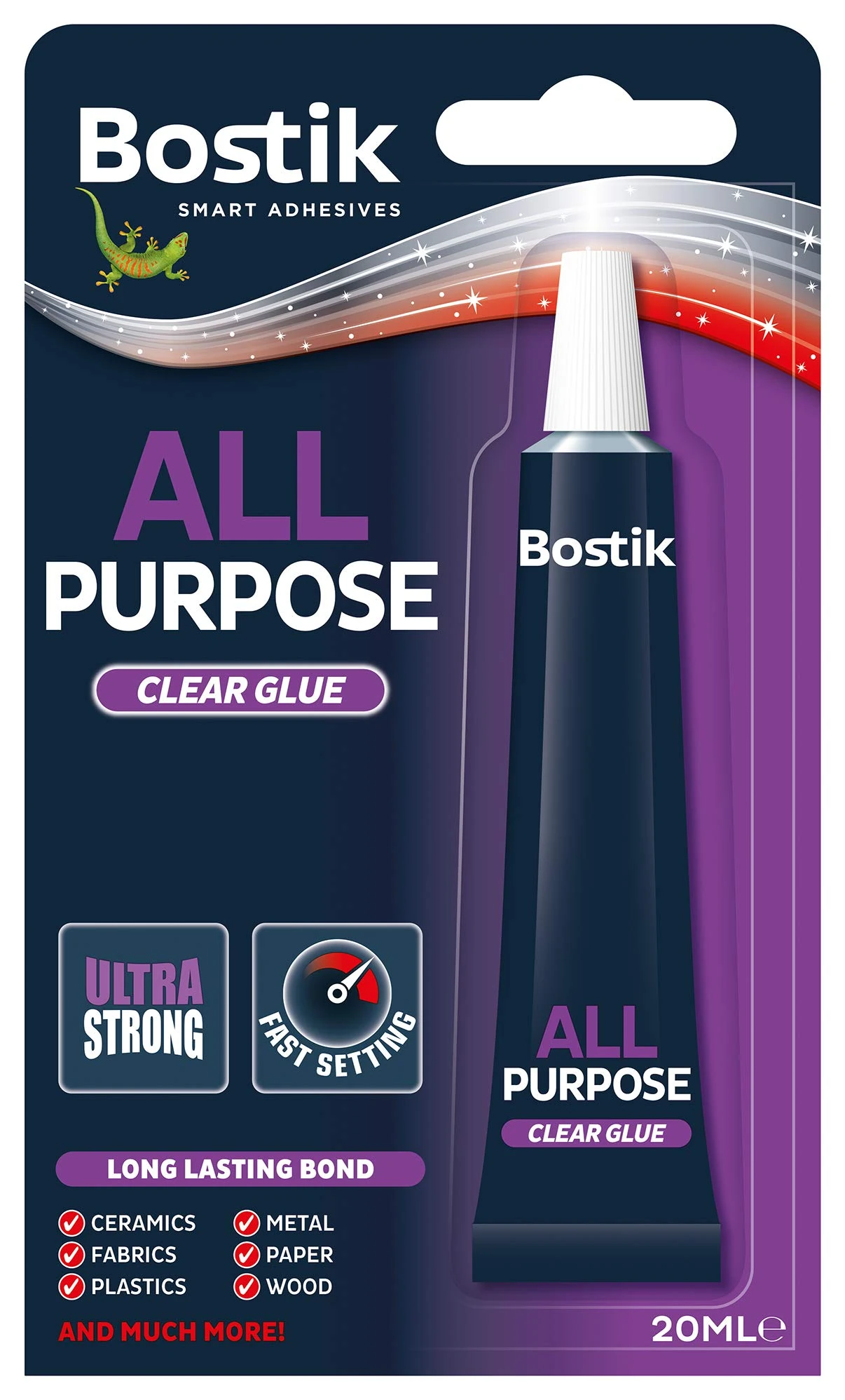 Bostik All-Purpose Adhesive Clear - 20ml - Minor Household Repairs – Long-Lasting Bond – Ultra Strong Fast-Setting Glue