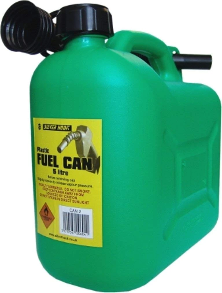 S Style CAN2 Unleaded Petrol Can and Spout Green 5 Litre